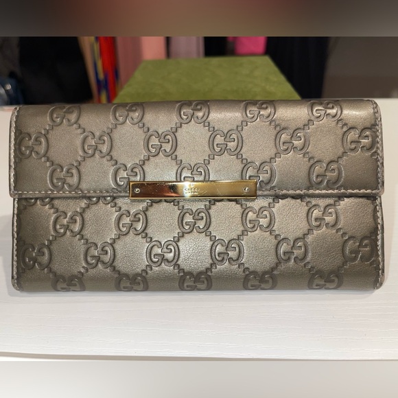 Authentic Gucci grey Guccissima long wallet - Picture 3 of 16